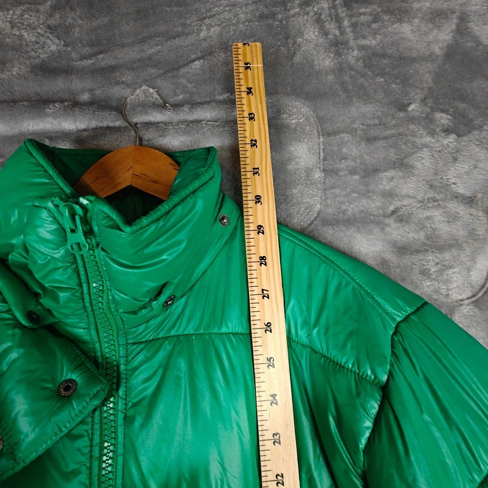 Vintage Nike Green Quilted Puffer Jacket Hooded Full Zip XL Cold Weather Coat